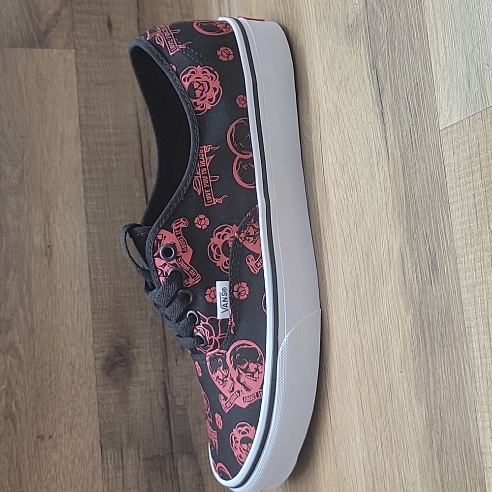 Vans  Black and Pink Patterned Sneakers - Picture 4 of 11